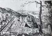 Bird-s-eye view of the Palatine garden at  Heidelberg Salomon de Caus